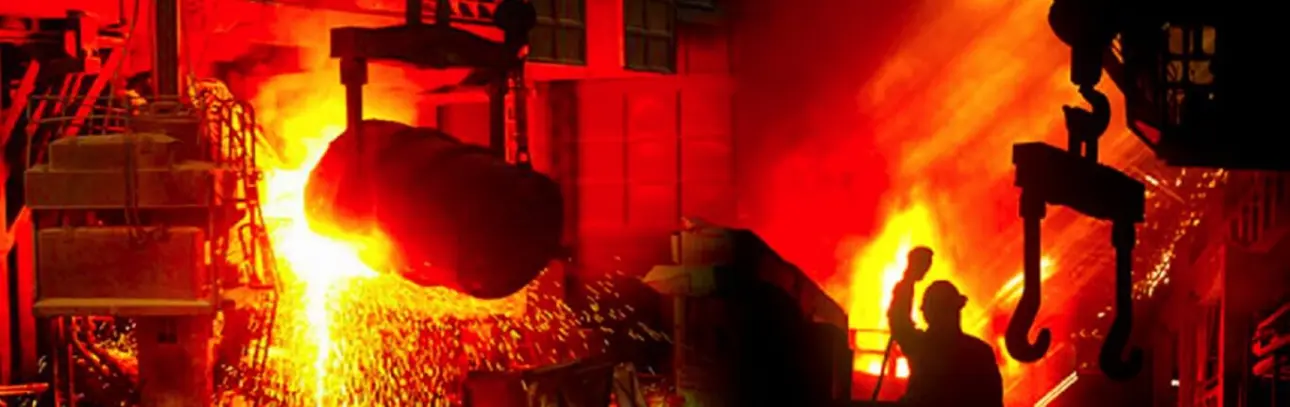 Steel plant with molten metal and industrial operations